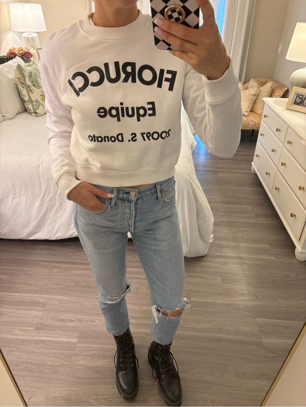 🤍 Fiorucci "Equipe" Cropped Logo Sweatshirt 🤍